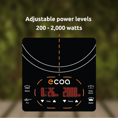 Adjustable power levels 200-2000 watts